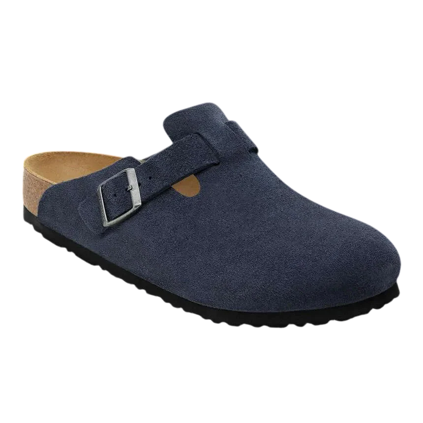BIRKENSTOCK BOSTON SOFT FOOT BED - BLUE SUEDE